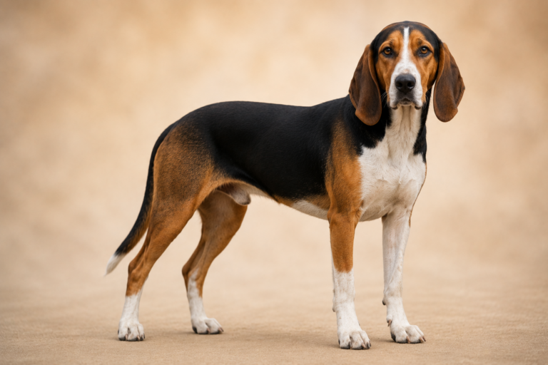 Chien courant yougoslave tricolore – illustration générée par IA