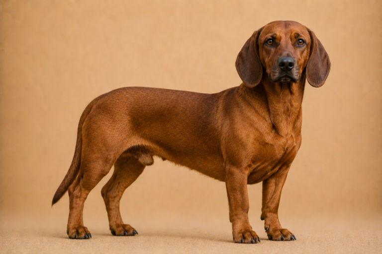 Chien rouge de Bavière – illustration générée par IA