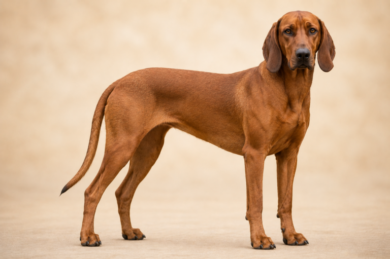 Chien rouge de Hanovre – illustration générée par IA